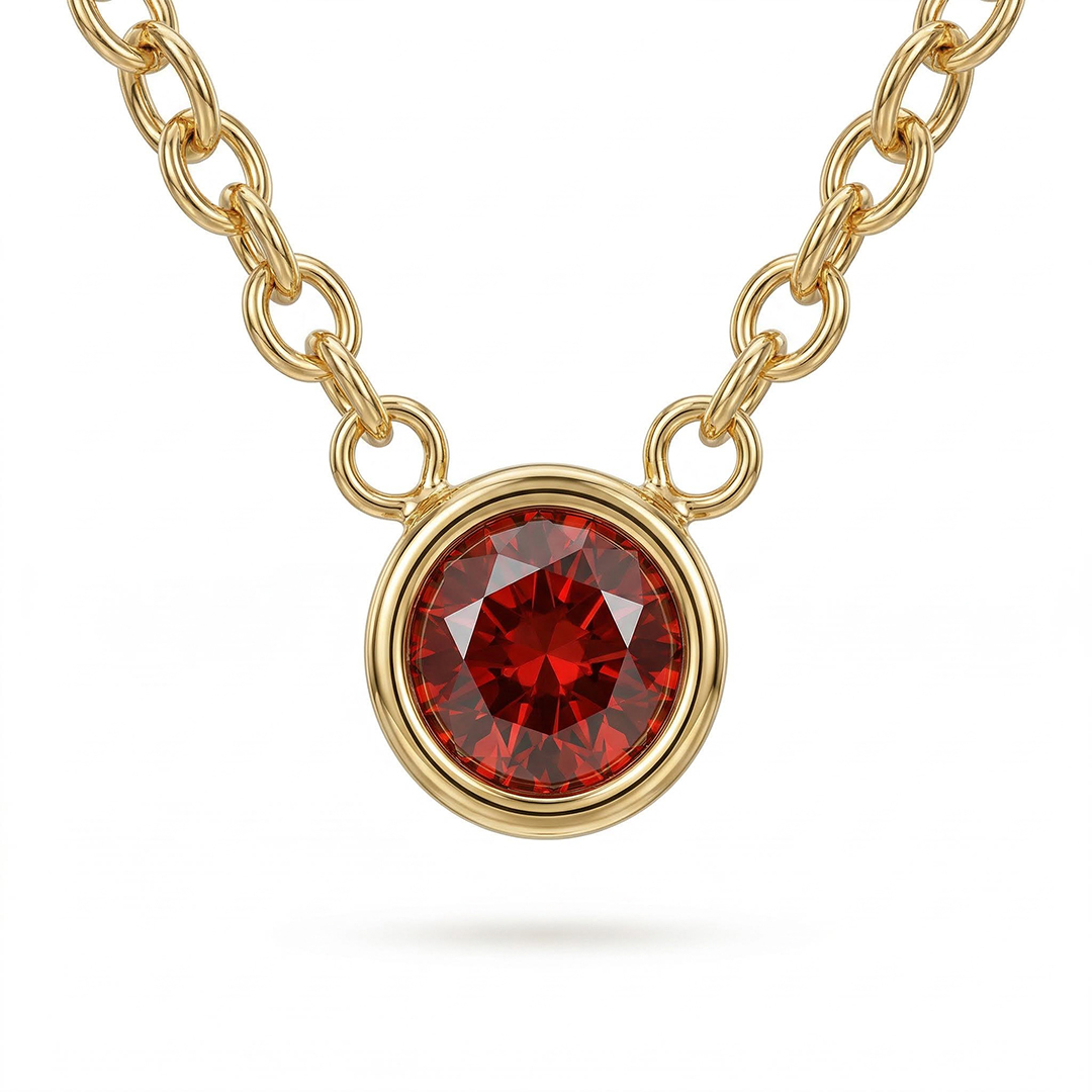Bezel Birthstone Necklace