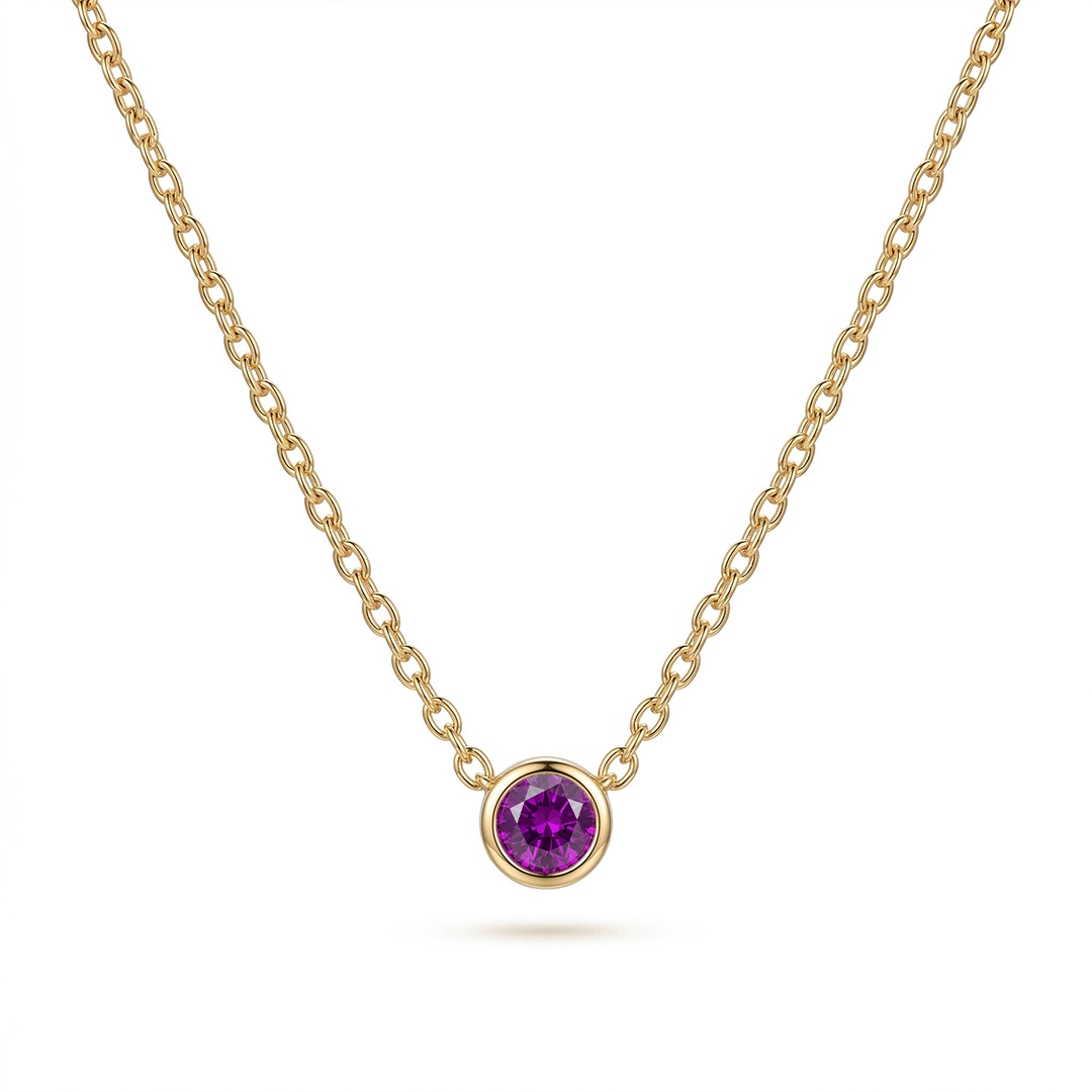 Bezel Birthstone Necklace