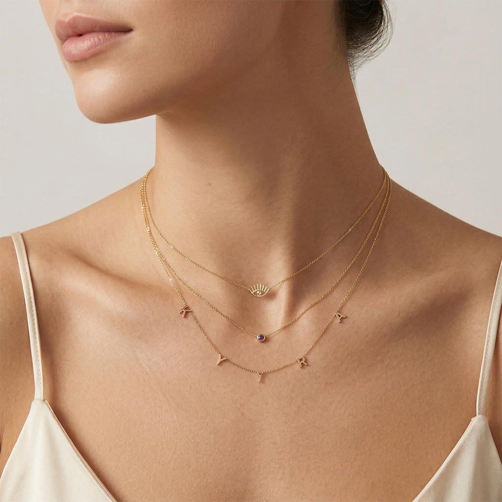 Bezel Birthstone Necklace