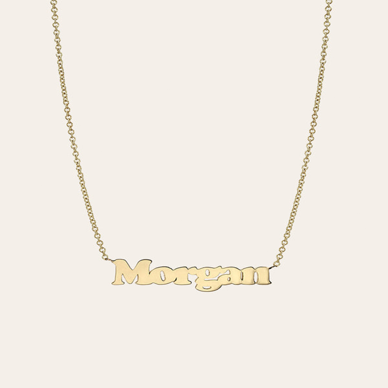 Customized Block Name Necklace