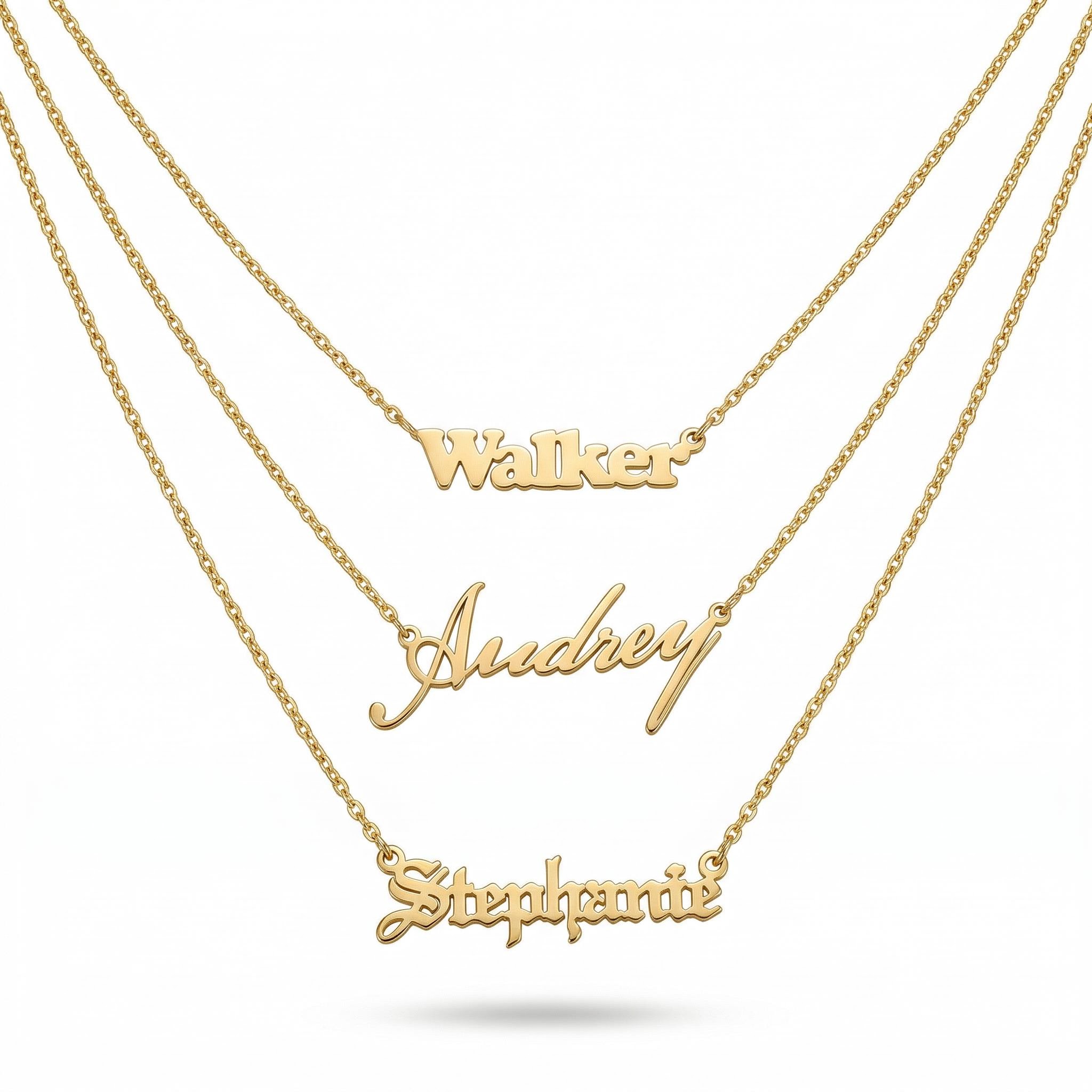 Customized Block Name Necklace