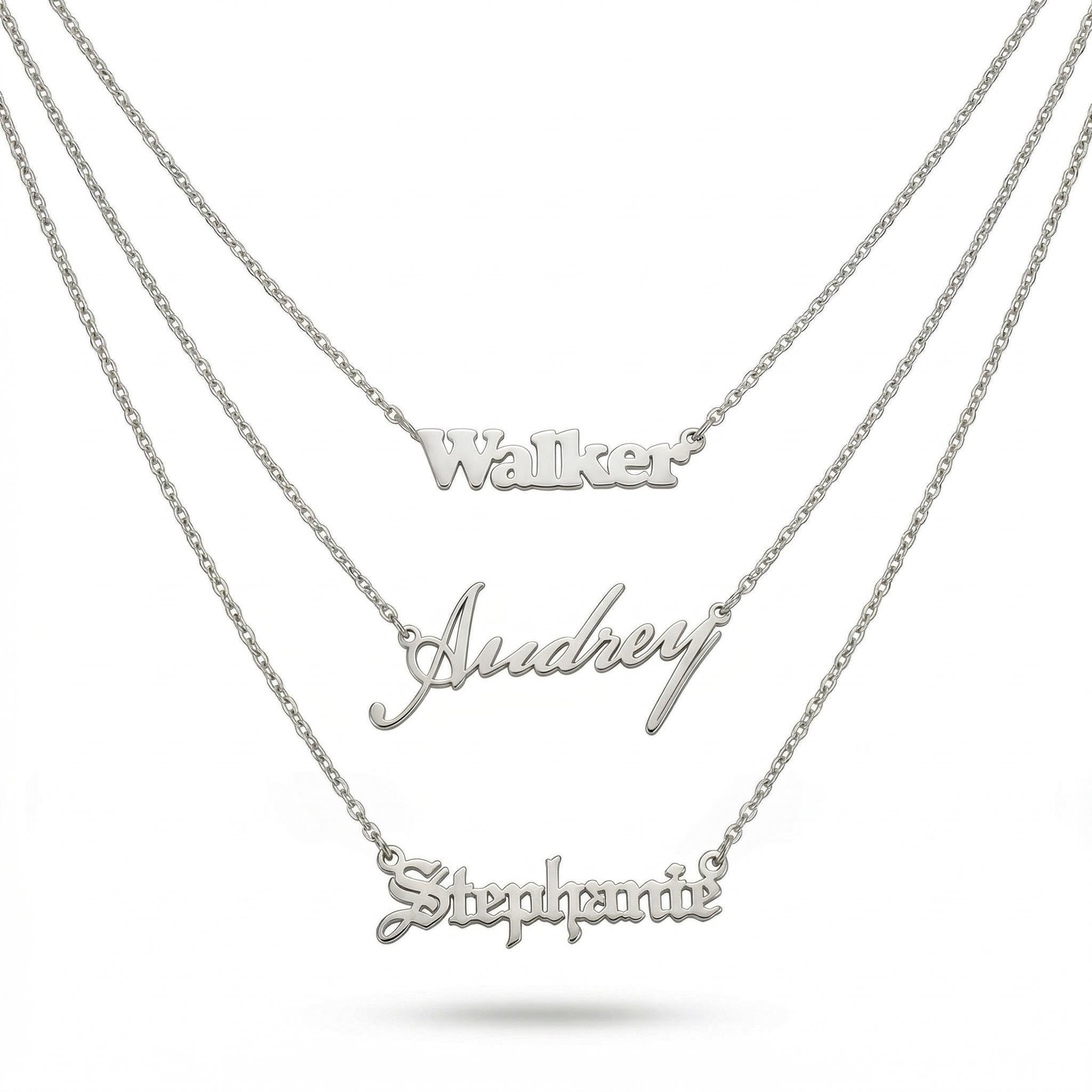 Customized Block Name Necklace