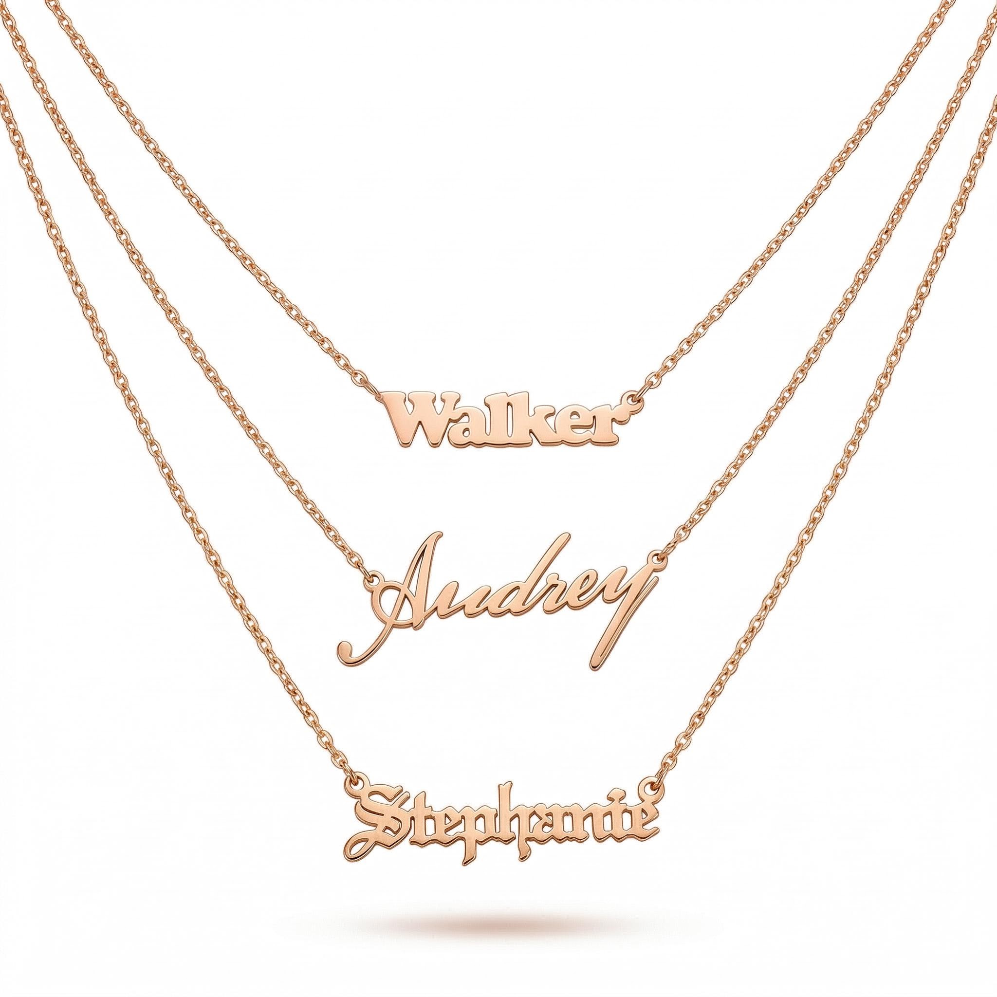 Customized Block Name Necklace