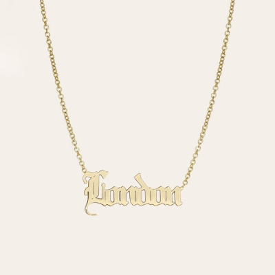 Customized Gothic Name Necklace