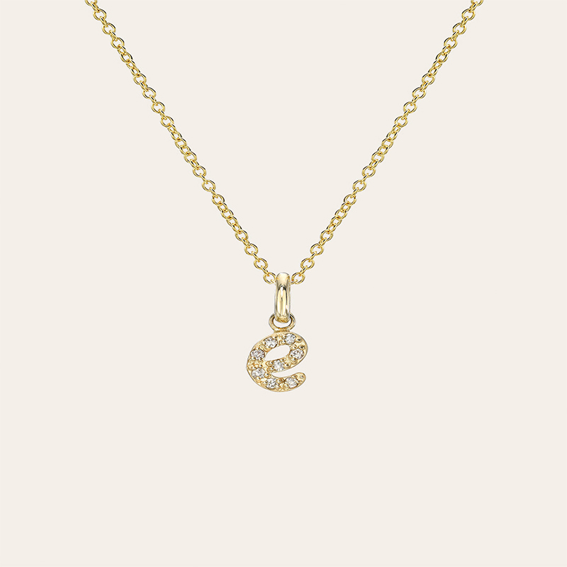 Diamond Lowercase Initial Pendant