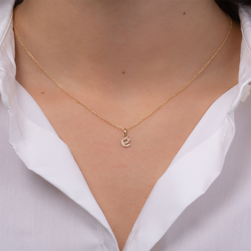 Diamond Lowercase Initial Pendant