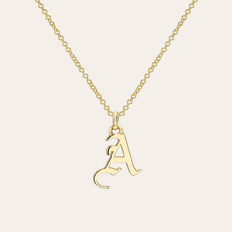 Gothic Initial Necklace