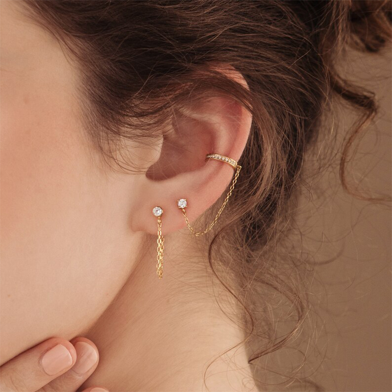 Ear Cuff Chain Earrings