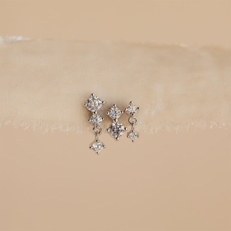 Set of 3 Diamond Drop Earrings