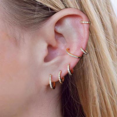 5-12mm Sparkle Huggie Hoop Earrings