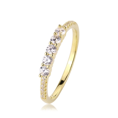 Five Stone Round Cut Stacking Ring
