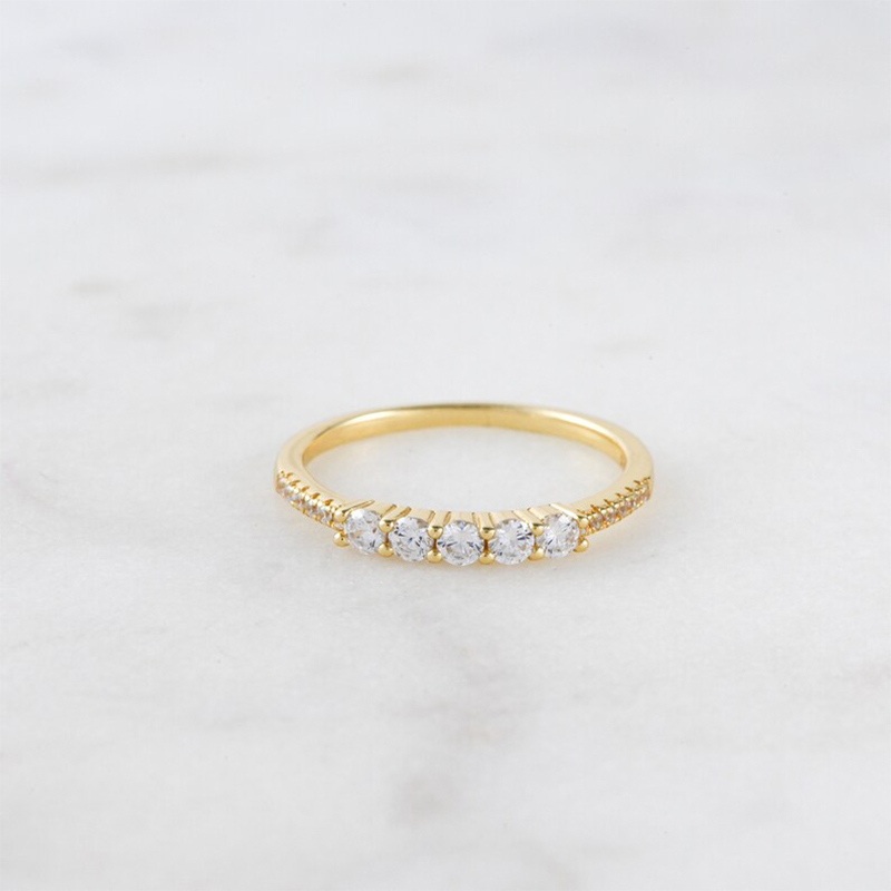 Five Stone Round Cut Stacking Ring