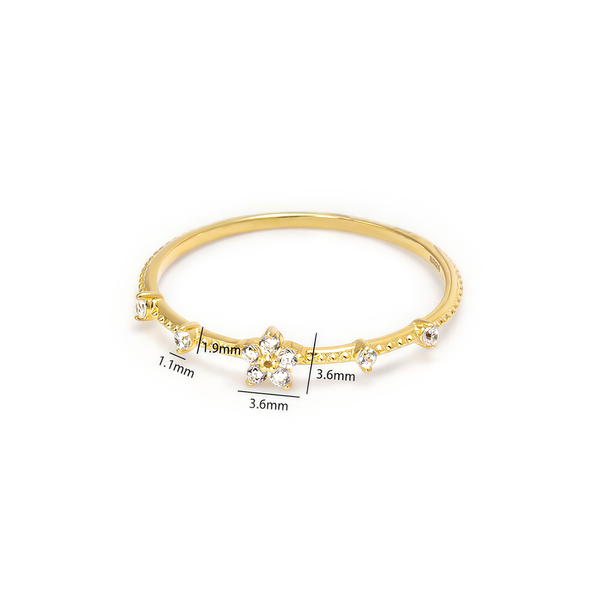 Colourful Tiny Flower Stacking Ring