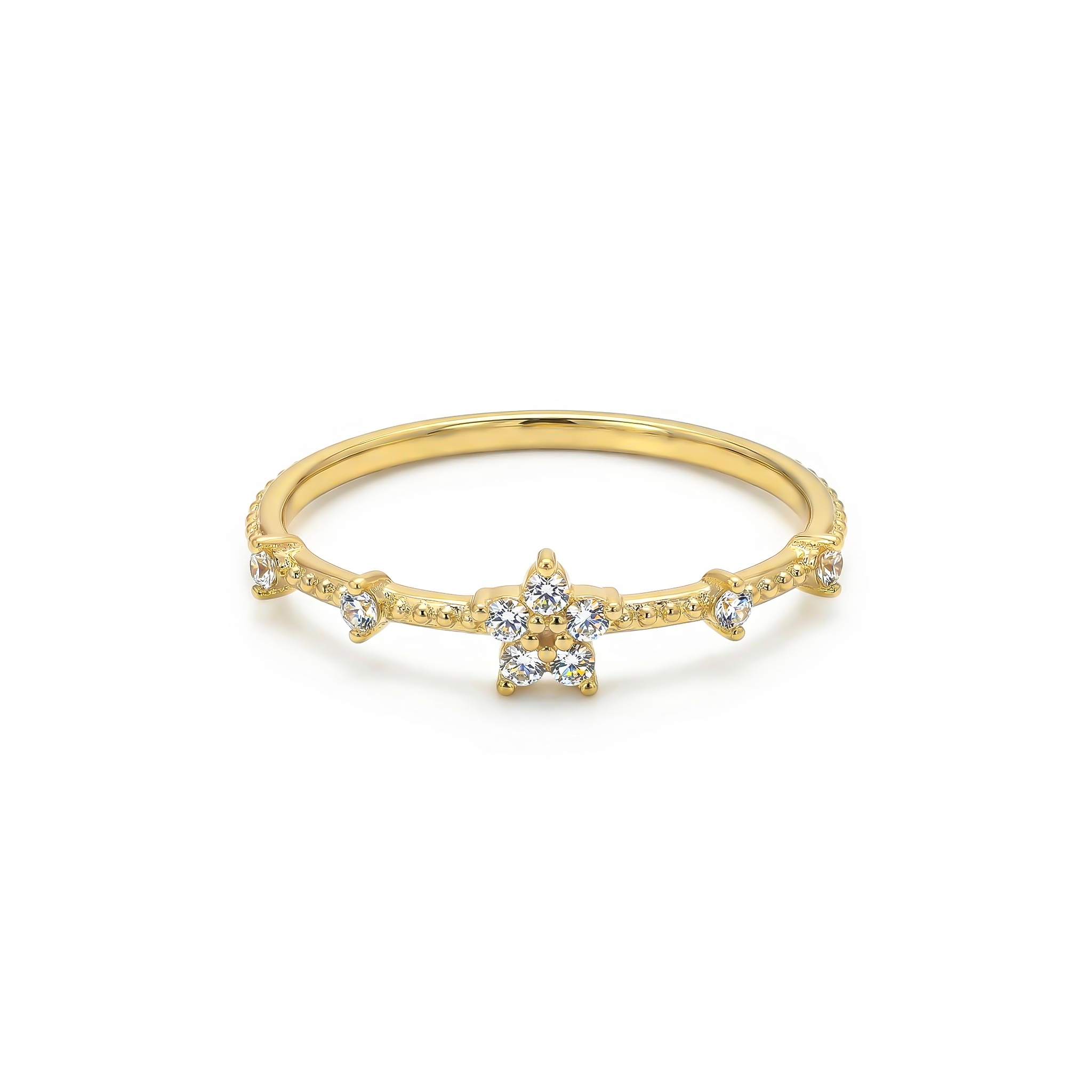 Colourful Tiny Flower Stacking Ring