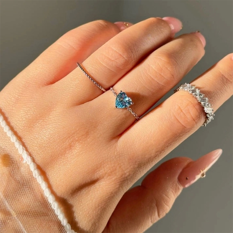 Heart Diamond Adjustable Chain Ring