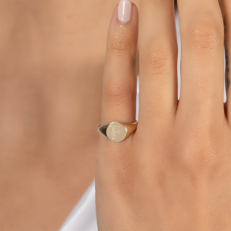 Small Letters Signet Ring