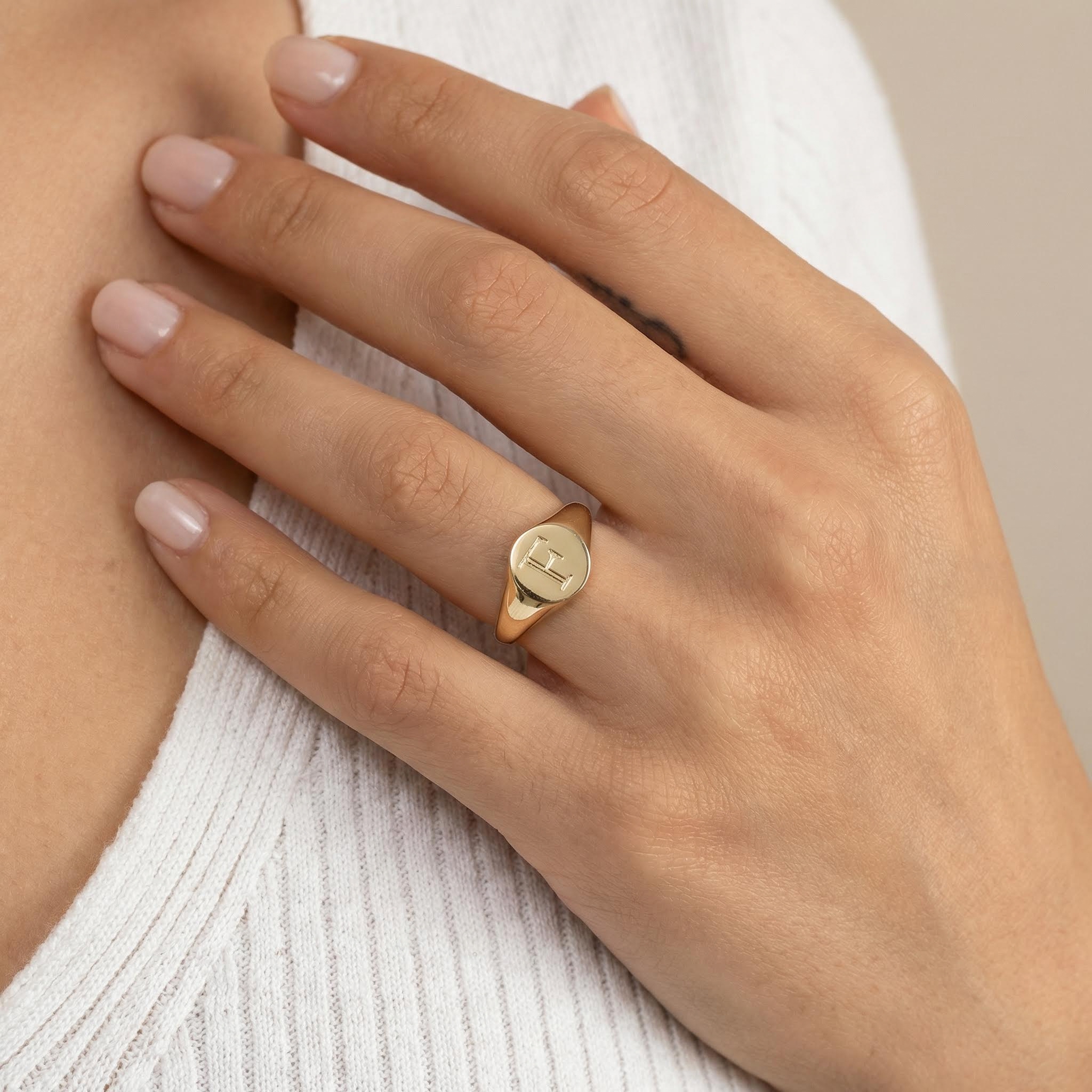 Small Letters Signet Ring