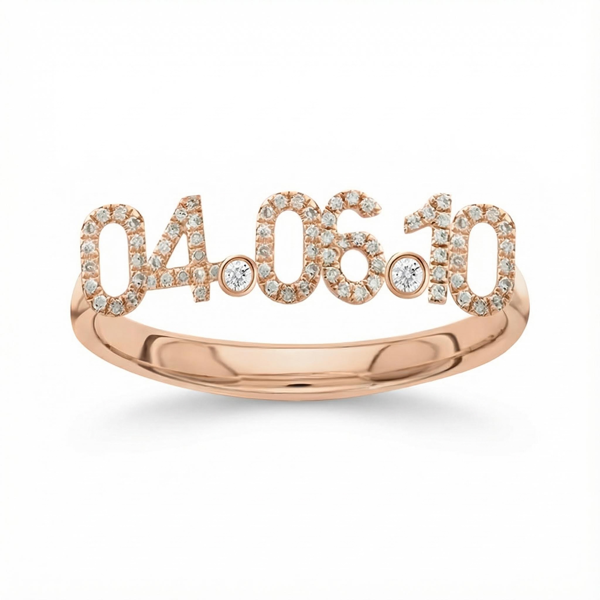 Diamond Date & Birthstone Ring Diamond Date & Birthstone Ring