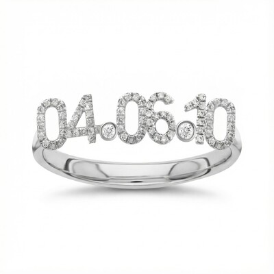 Diamond Date & Birthstone Ring