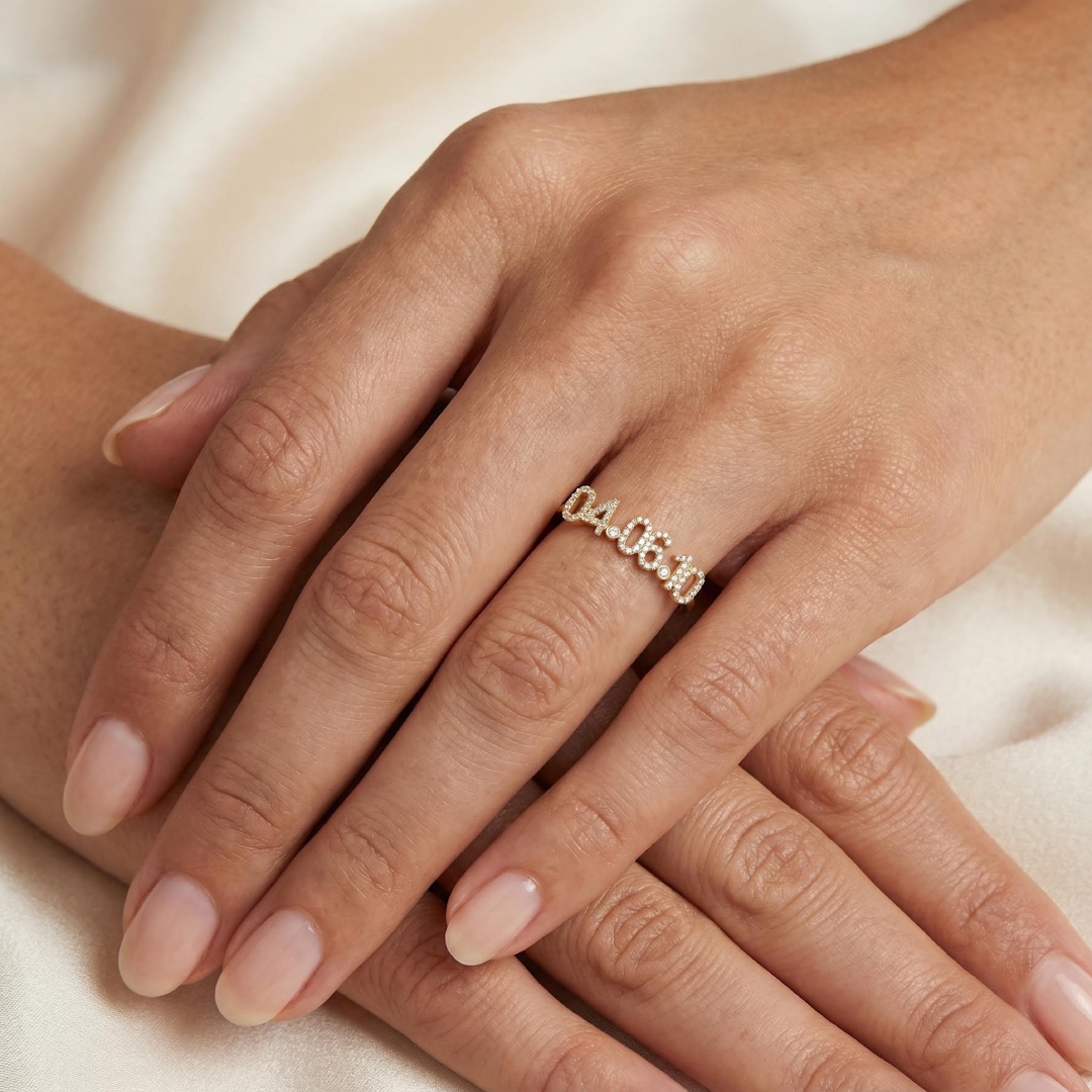 Diamond Date & Birthstone Ring Diamond Date & Birthstone Ring