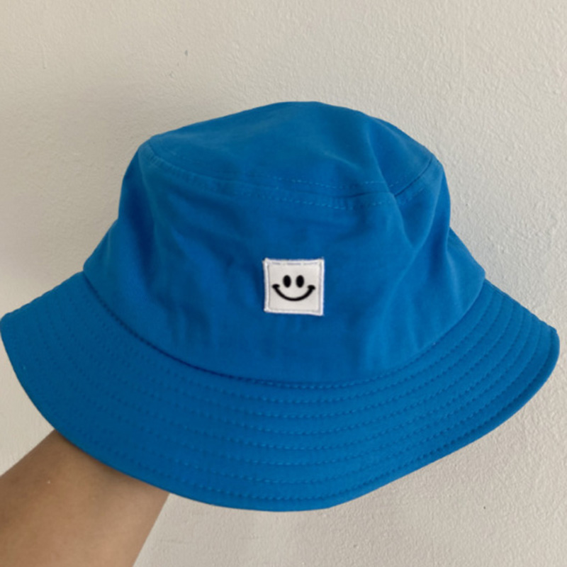 Multicolor Patch Embroidered Smiley Bucket Hat