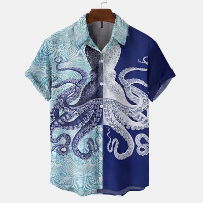 Octopus Print Hawaiian Shirt