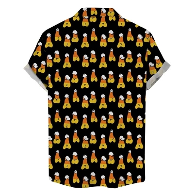 Fun Beer Cocks Print Casual Short Sleeve Shirt