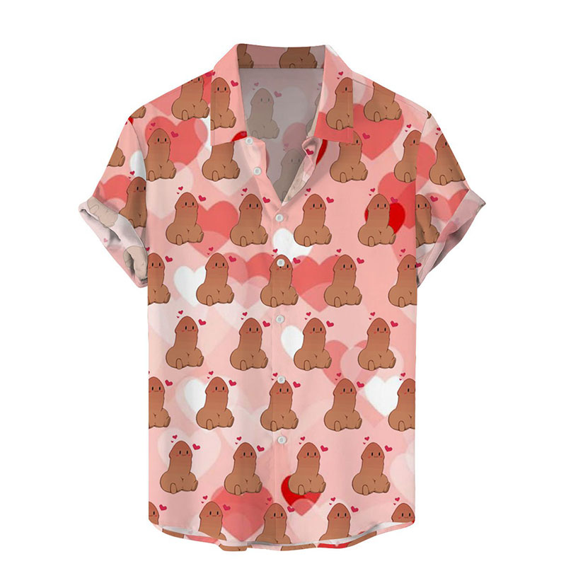 Fun Cocks Print Hawaiian Shirt