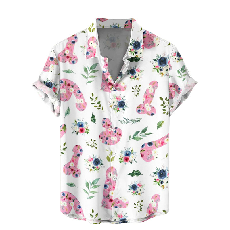 Funny Floral Cocks Art Hawaiian Shirt