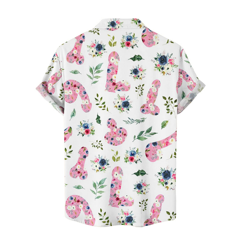 Funny Floral Cocks Art Hawaiian Shirt