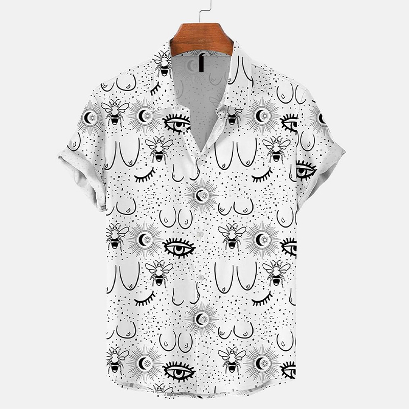 Fun Eyes And Boobs Print Hawaiian Shirt