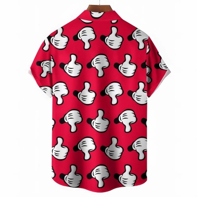 Cartoon Gloves Casual Short Sleeve Shirt