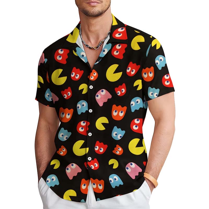 Monsters Chest Pocket Short Sleeve Shirt