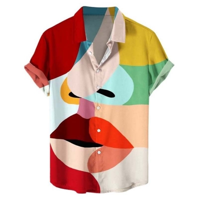 Colorful Lips Print Shirt