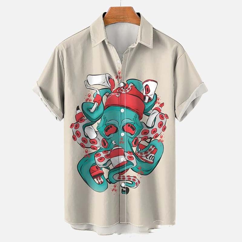 Sea Monster Octopus Print Shirt