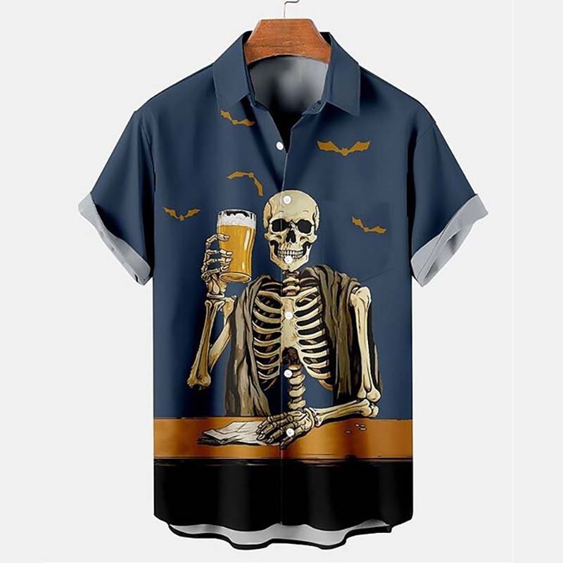 Coffee Skull Print Shirt