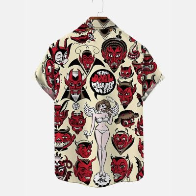 Devil Head In Various Hawaiian Shirt