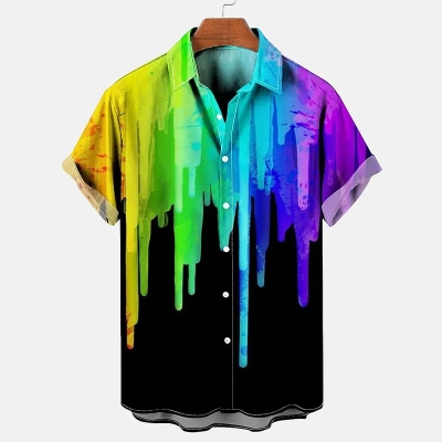 Watercolor Rainbow Hawaiian Shirt