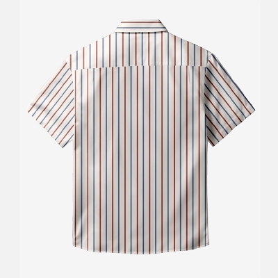 Baseball Stripe Patterned Linen Shirt