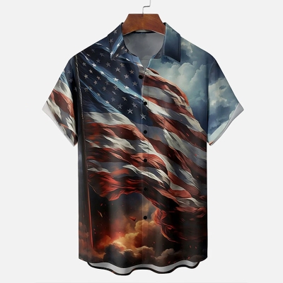 Independence Day Graphic Print Hawaiian Shirt