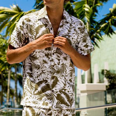 Tropical Botanical Pattern Hawaiian Shirt