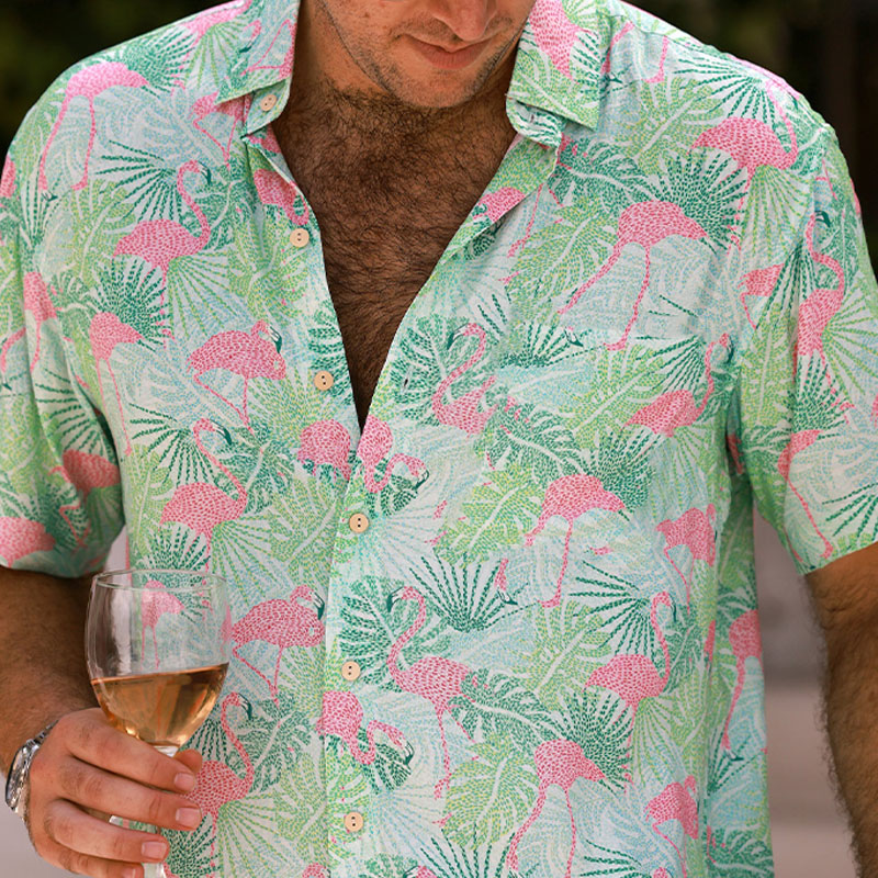 Flamingo Floral Hawaiian Shirt
