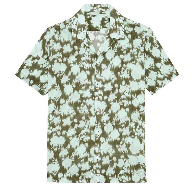 Khaki Short Sleeved Printed Shirt