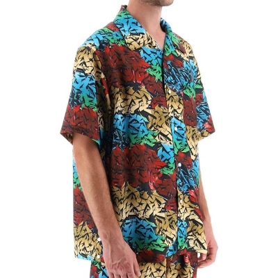 Colourful Wave Print Resort Shirt