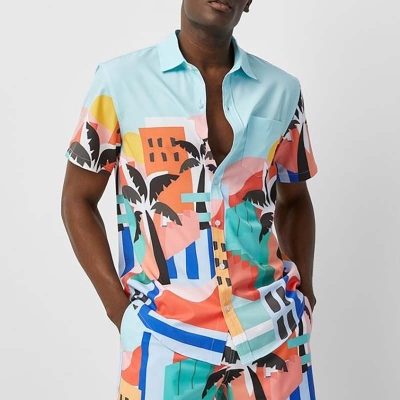 Old Money Holiday Colourful Printed Shirt