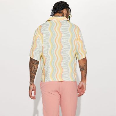 Colorful Wave Pattern Linen Shirt