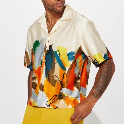 Personalized Color Block Pattern Hawaiian Shirt