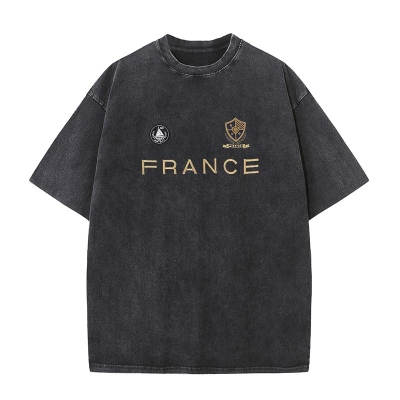 France Paris Olympic Games Printed Washed T-shirt