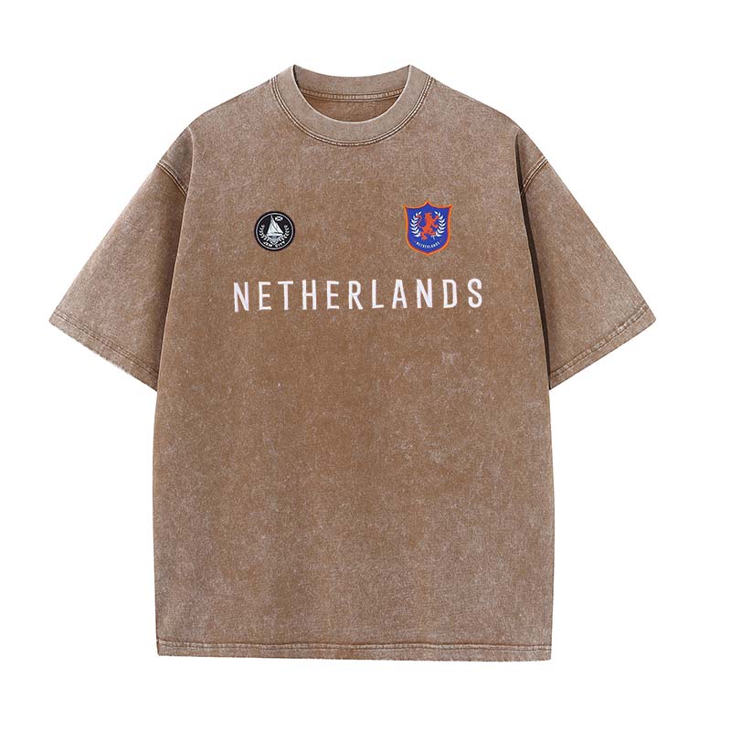 Netherlands Printed Washed T-shirt