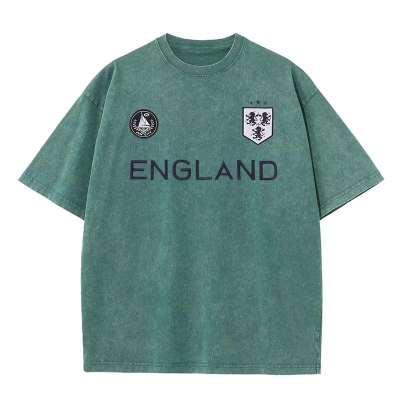 England Crest Printed Washed T-shirt